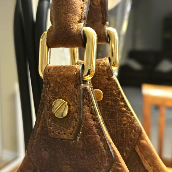 Michael Michael Kors distressed ostrich embossed leather satchel - Picture 4 of 13